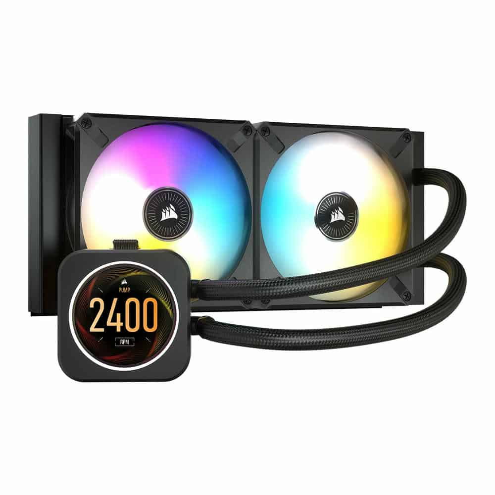 Corsair iCUE H100i ELITE LCD 240mm Intel/AMD Refurbished CPU Liquid Cooler